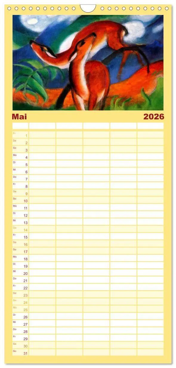 Bild: 9783516735215 | Familienplaner 2026 - Expressionistische Tierwelten mit 5 Spalten...