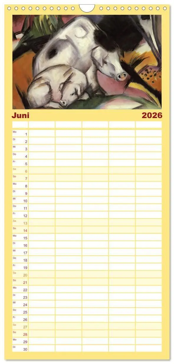 Bild: 9783516735215 | Familienplaner 2026 - Expressionistische Tierwelten mit 5 Spalten...