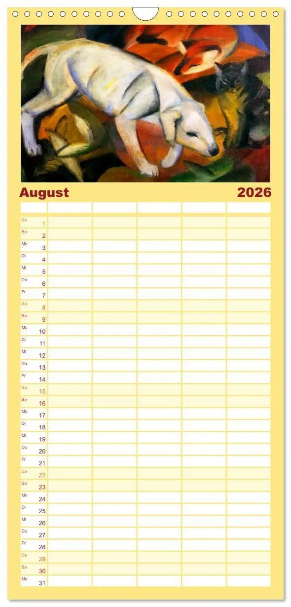 Bild: 9783516735215 | Familienplaner 2026 - Expressionistische Tierwelten mit 5 Spalten...