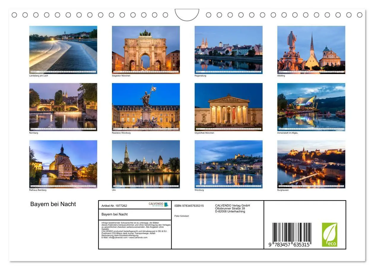 Bild: 9783457635315 | Bayern bei Nacht (Wandkalender 2026 DIN A4 quer), CALVENDO...
