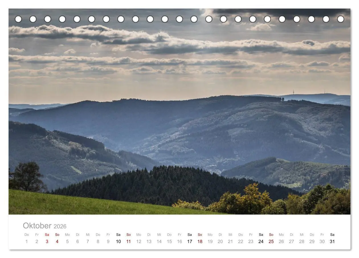 Bild: 9783457875315 | Sauerländer Berge (Tischkalender 2026 DIN A5 quer), CALVENDO...