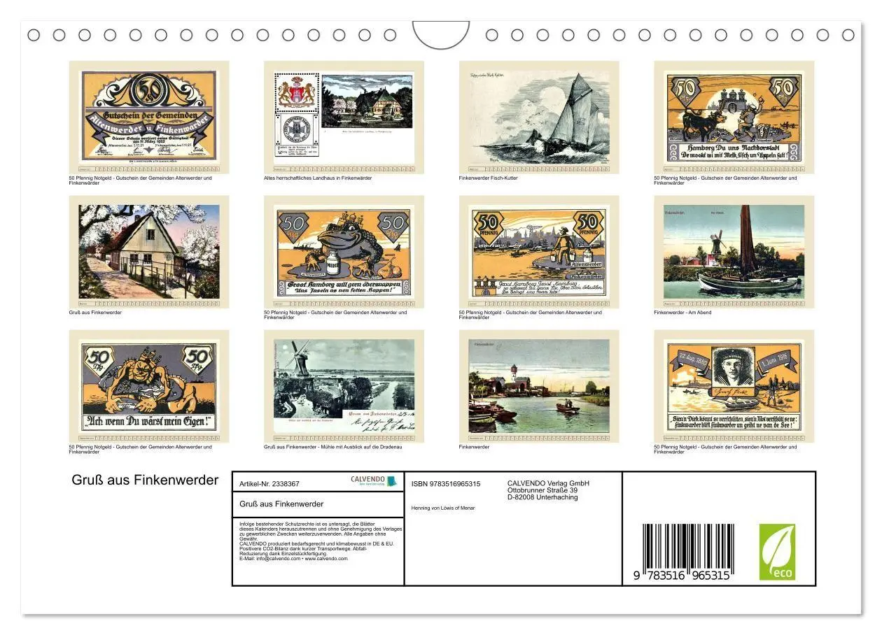 Bild: 9783516965315 | Gruß aus Finkenwerder (Wandkalender 2027 DIN A4 quer), CALVENDO...