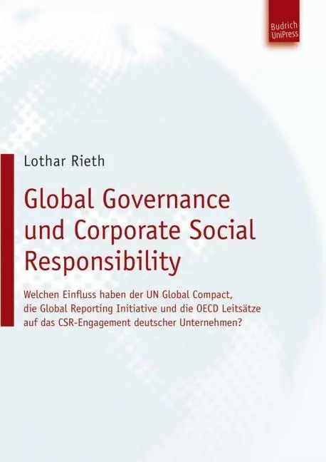 Cover: 9783940755315 | Rieth, L: Global Governance und Corporate Social Responsibil | Rieth