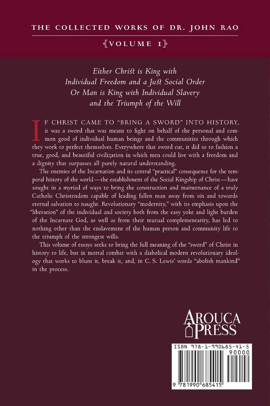 Rückseite: 9781990685415 | Catholic Christendom versus Revolutionary Disorder | John C. Rao