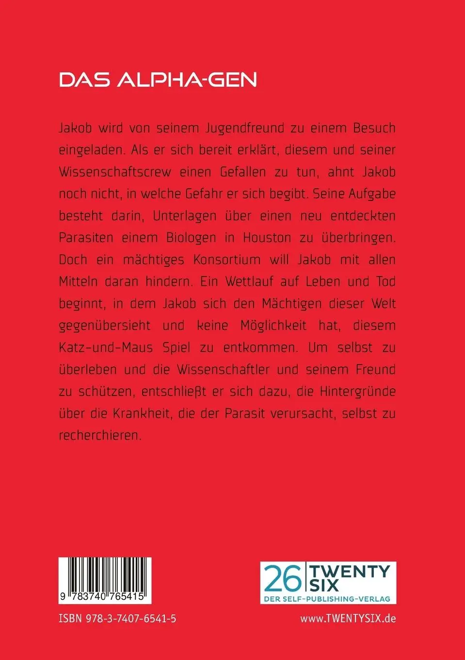 Rückseite: 9783740765415 | Das Alpha-Gen | Stefan Sude | Taschenbuch | 456 S. | Deutsch | 2020