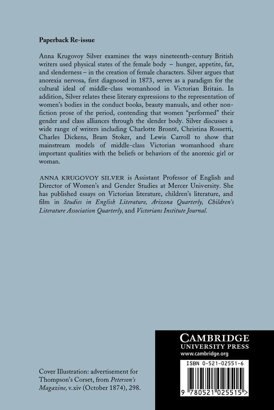 Rückseite: 9780521025515 | Victorian Literature and the Anorexic Body | Anna Krugovoy Silver