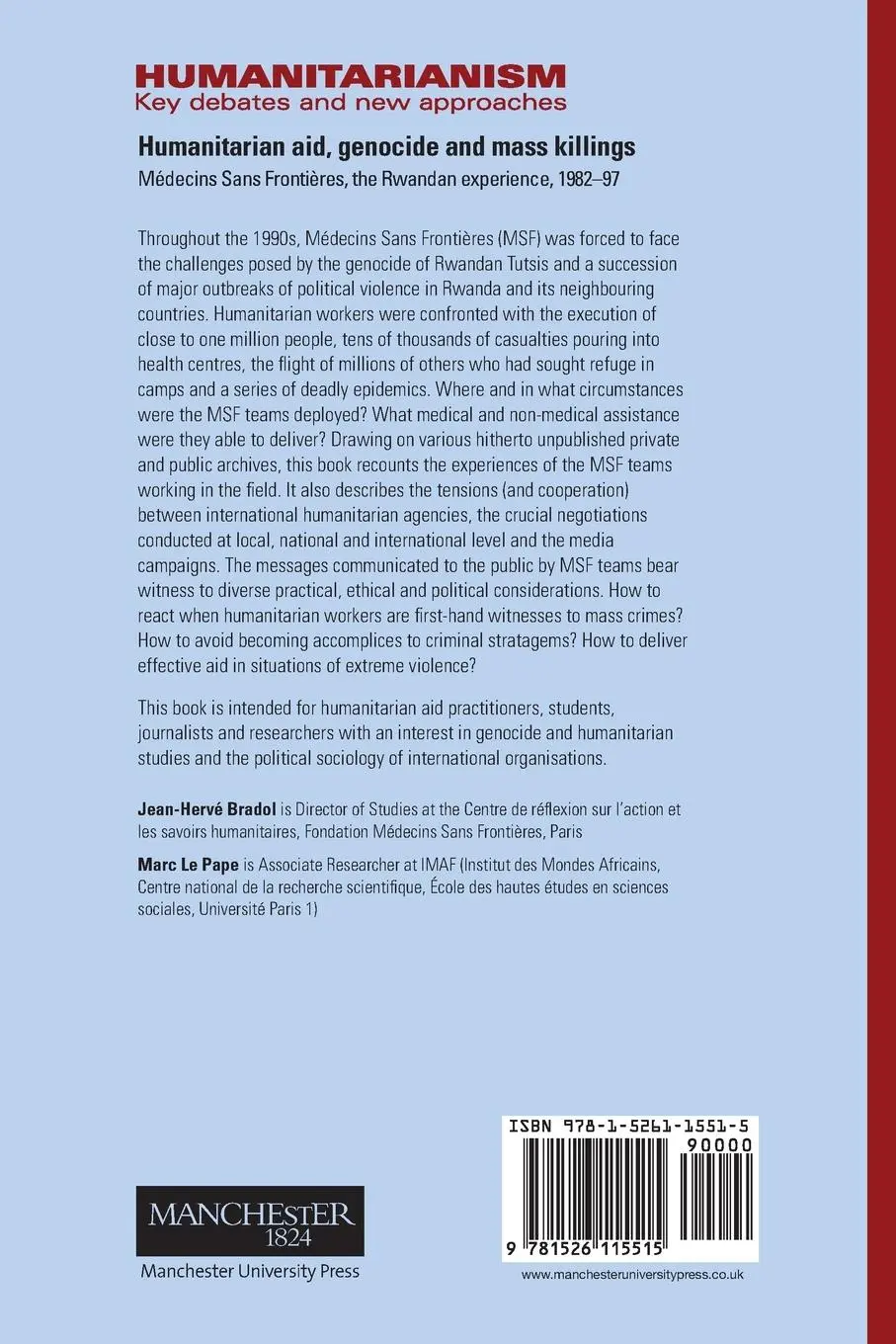 Rückseite: 9781526115515 | Humanitarian aid, genocide and mass killings | The Rwandan Experience