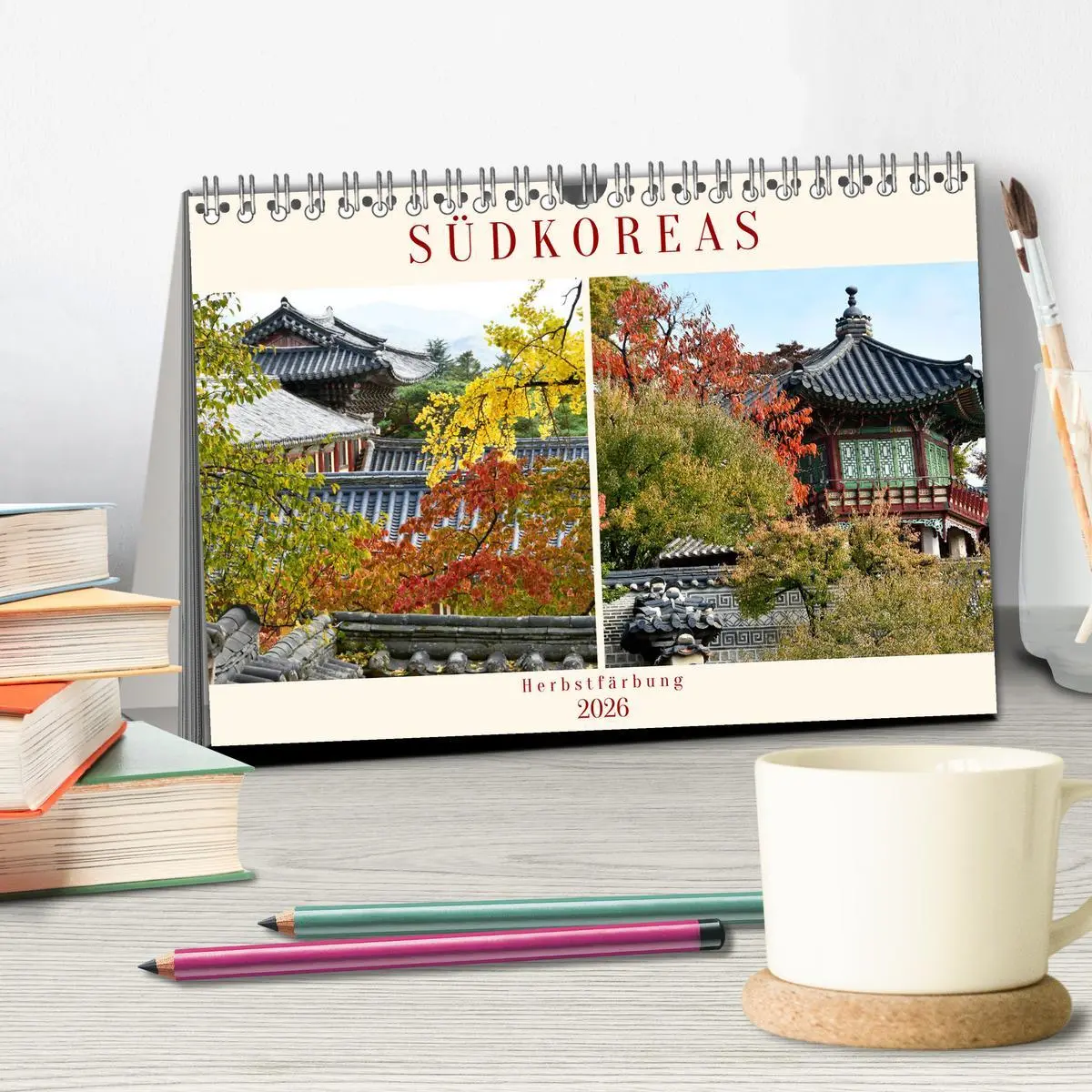 Bild: 9783457305515 | Südkoreas Herbstfärbung (Tischkalender 2026 DIN A5 quer), CALVENDO...