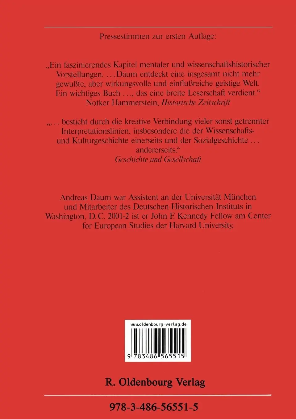 Rückseite: 9783486565515 | Wissenschaftspopularisierung im 19. Jahrhundert | Andreas Daum | Buch