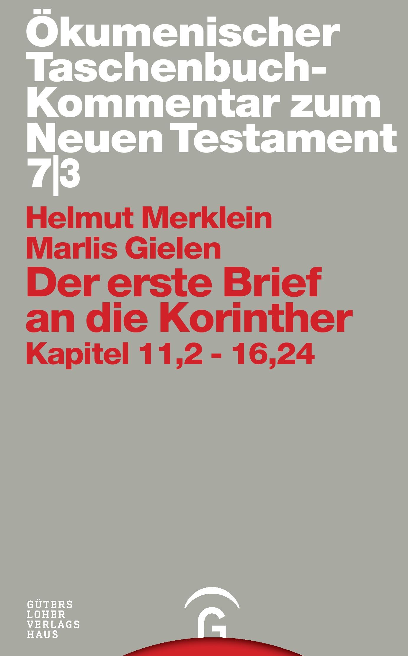 Cover: 9783579005515 | Der erste Brief an die Korinther | Kapitel 11,2-16,24 | Taschenbuch