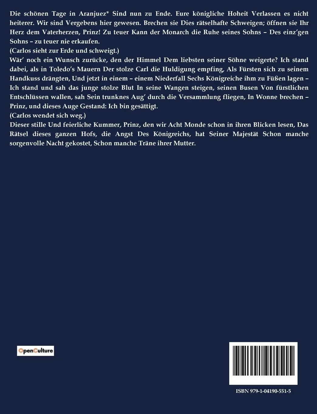 Rückseite: 9791041905515 | Don Carlos | Friedrich Schiller | Taschenbuch | 226 S. | Deutsch