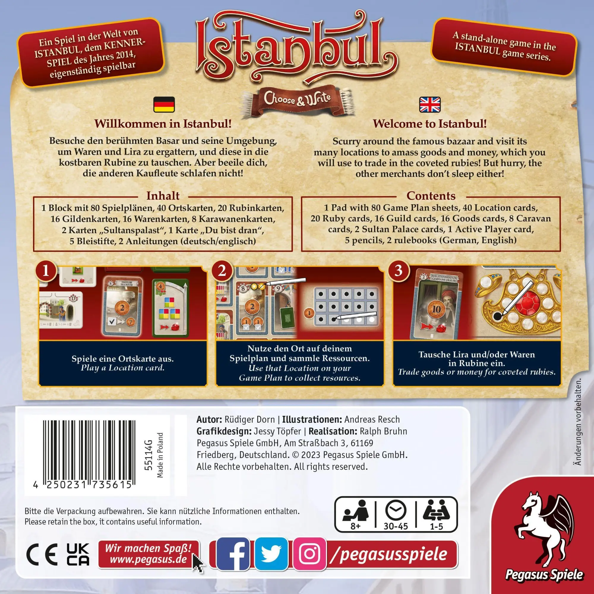 Bild: 4250231735615 | Istanbul - Choose &amp; Write | Rüdiger Dorn | Spiel | Brettspiel | 55114G