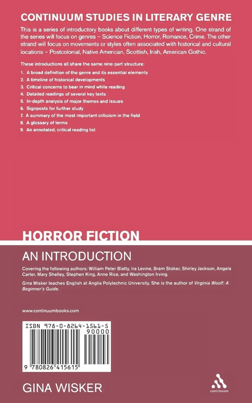 Rückseite: 9780826415615 | Horror Fiction | An Introduction | Gina Wisker | Taschenbuch | 2005