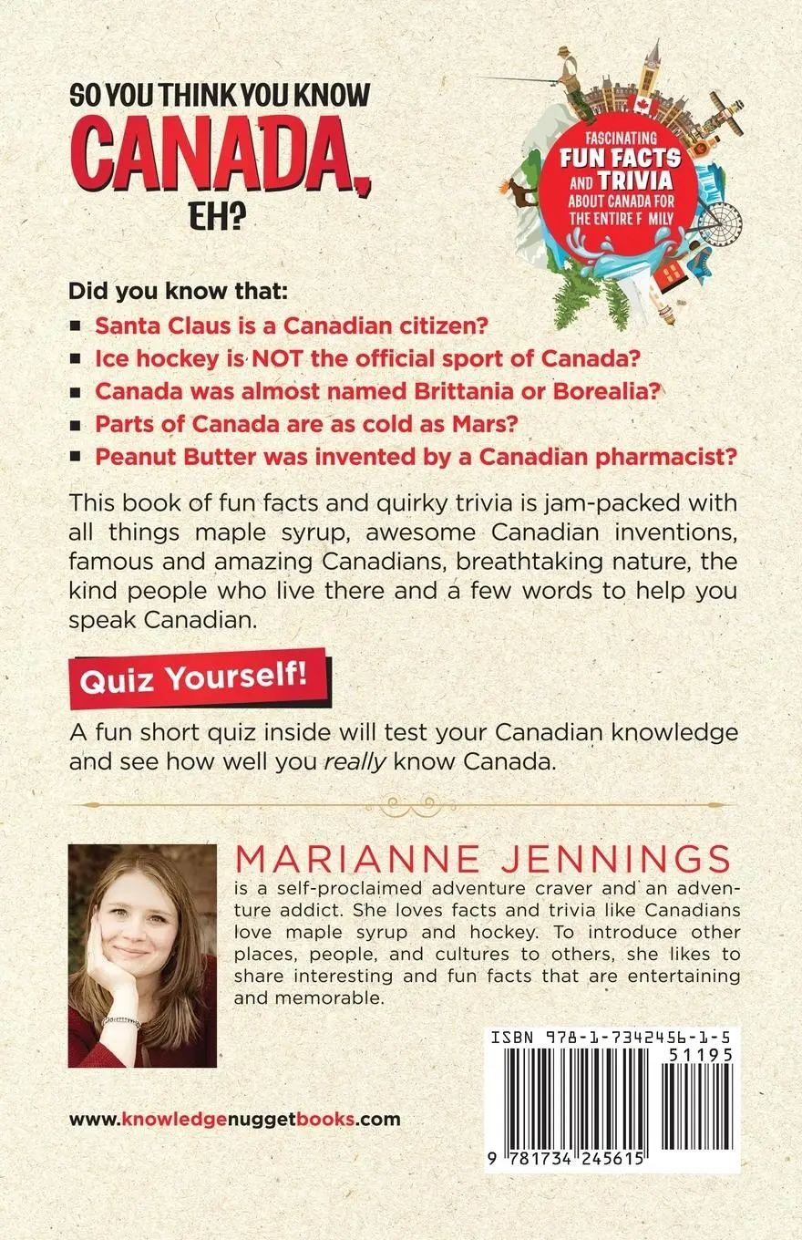 Rückseite: 9781734245615 | So You Think You Know CANADA, Eh? | Marianne Jennings | Taschenbuch