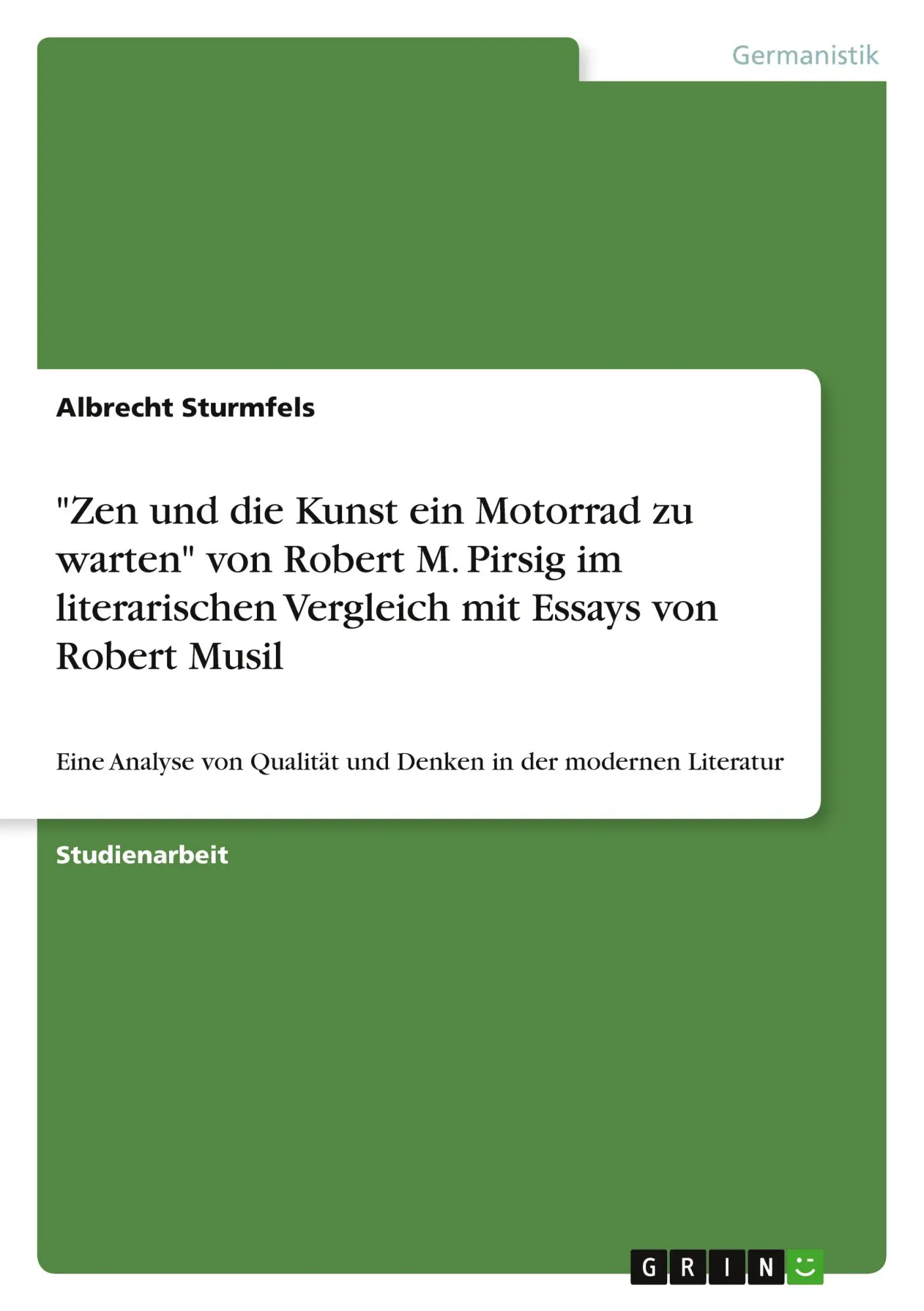 Cover: 9783389085615 | "Zen und die Kunst ein Motorrad zu warten" von Robert M. Pirsig im...