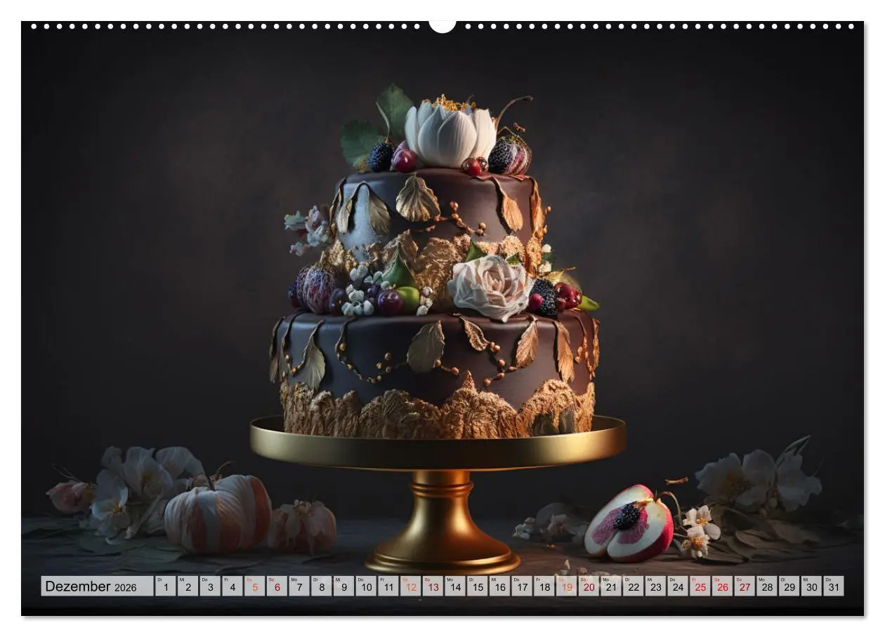 Bild: 9783457535615 | Feine Torten (hochwertiger Premium Wandkalender 2026 DIN A2 quer),...