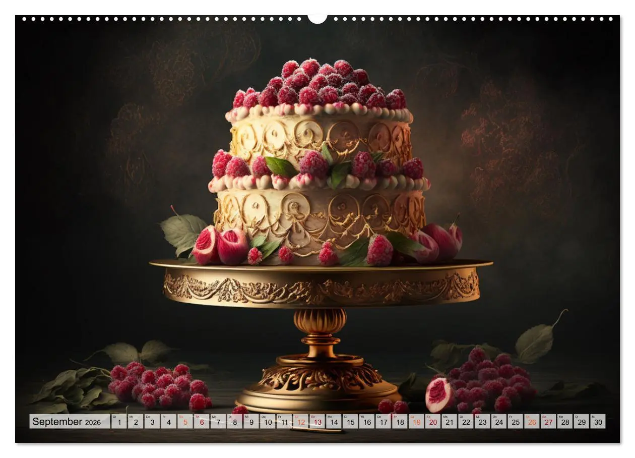 Bild: 9783457535615 | Feine Torten (hochwertiger Premium Wandkalender 2026 DIN A2 quer),...