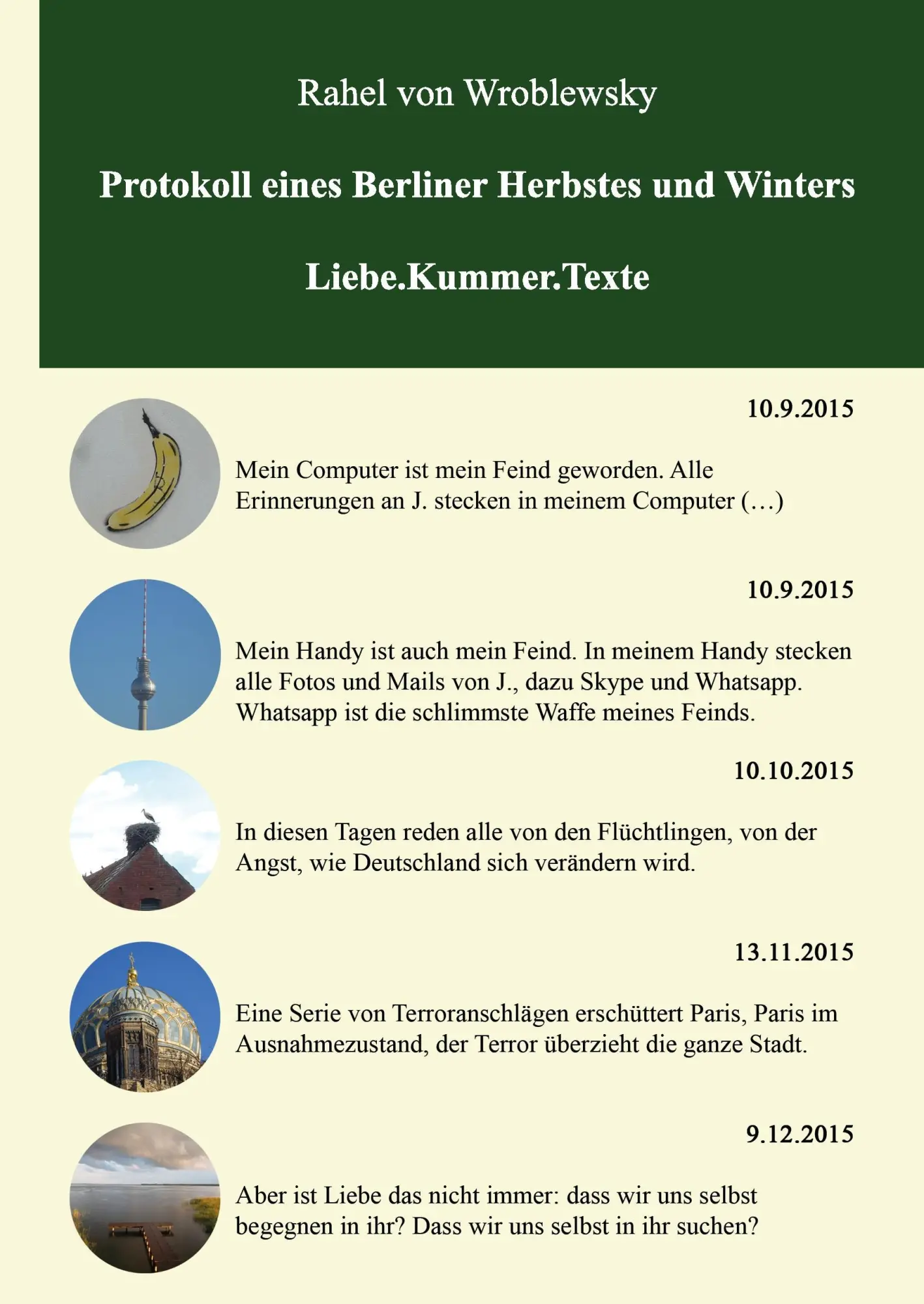 Cover: 9783734595615 | Protokoll eines Berliner Herbstes und Winters | Liebe.Kummer.Texte