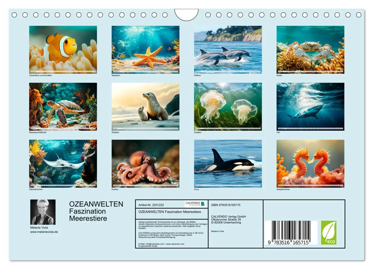 Bild: 9783516165715 | OZEANWELTEN Faszination Meerestiere (Wandkalender 2026 DIN A4...