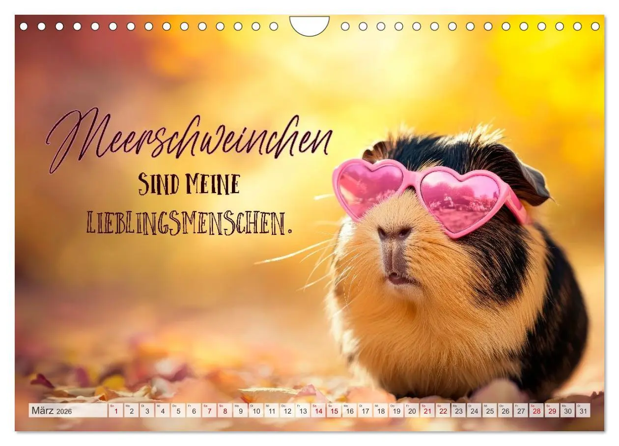 Bild: 9783516235715 | Meerschweinchen LUSTIG DURCHS JAHR (Wandkalender 2026 DIN A4 quer),...