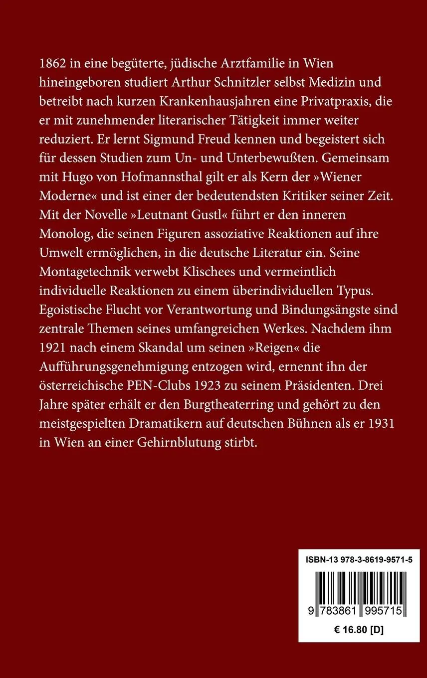 Rückseite: 9783861995715 | Das weite Land | Tragikomödie in fünf Akten | Arthur Schnitzler | Buch
