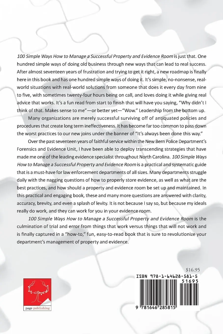 Rückseite: 9781646285815 | 100 Simple Ways How to Manage a Successful Property and Evidence Room