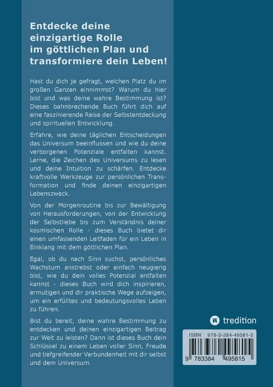 Rückseite: 9783384495815 | Göttlicher Plan! Und was habe ich damit zu tun? | Heiko Wenner | Buch