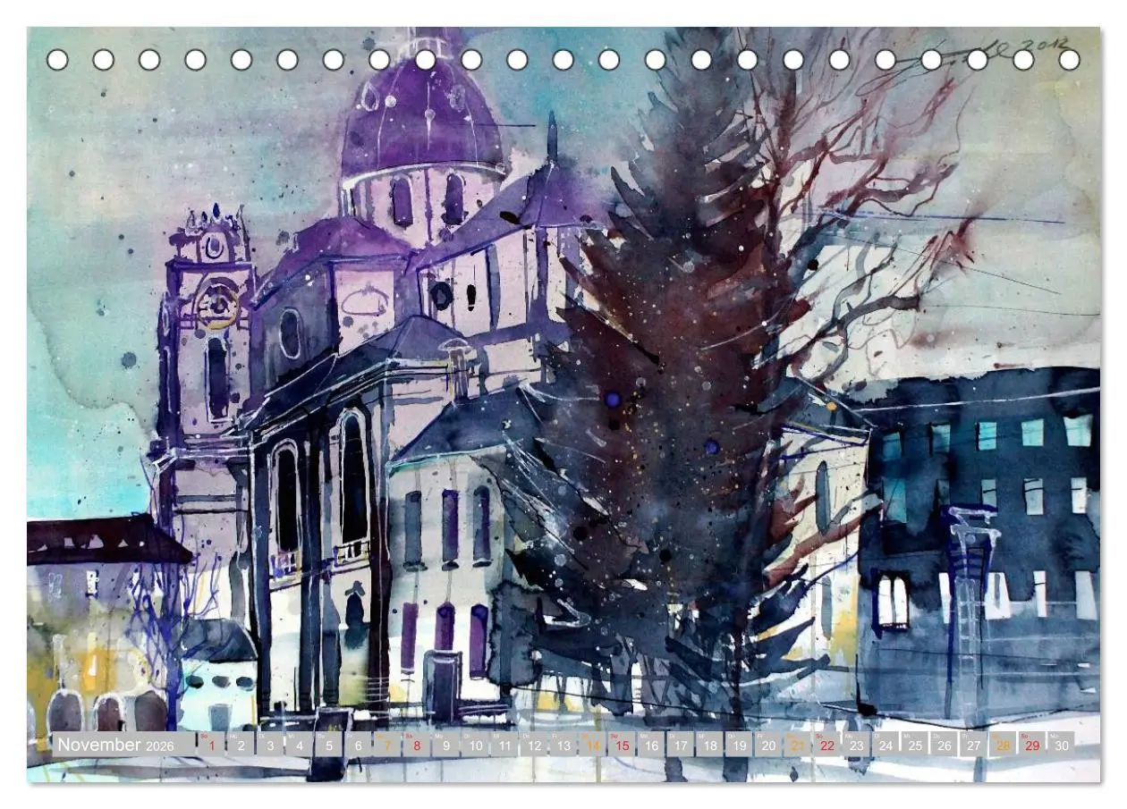 Bild: 9783516085815 | Aquarelle aus der Mozartstadt Salzburg (Tischkalender 2026 DIN A5...