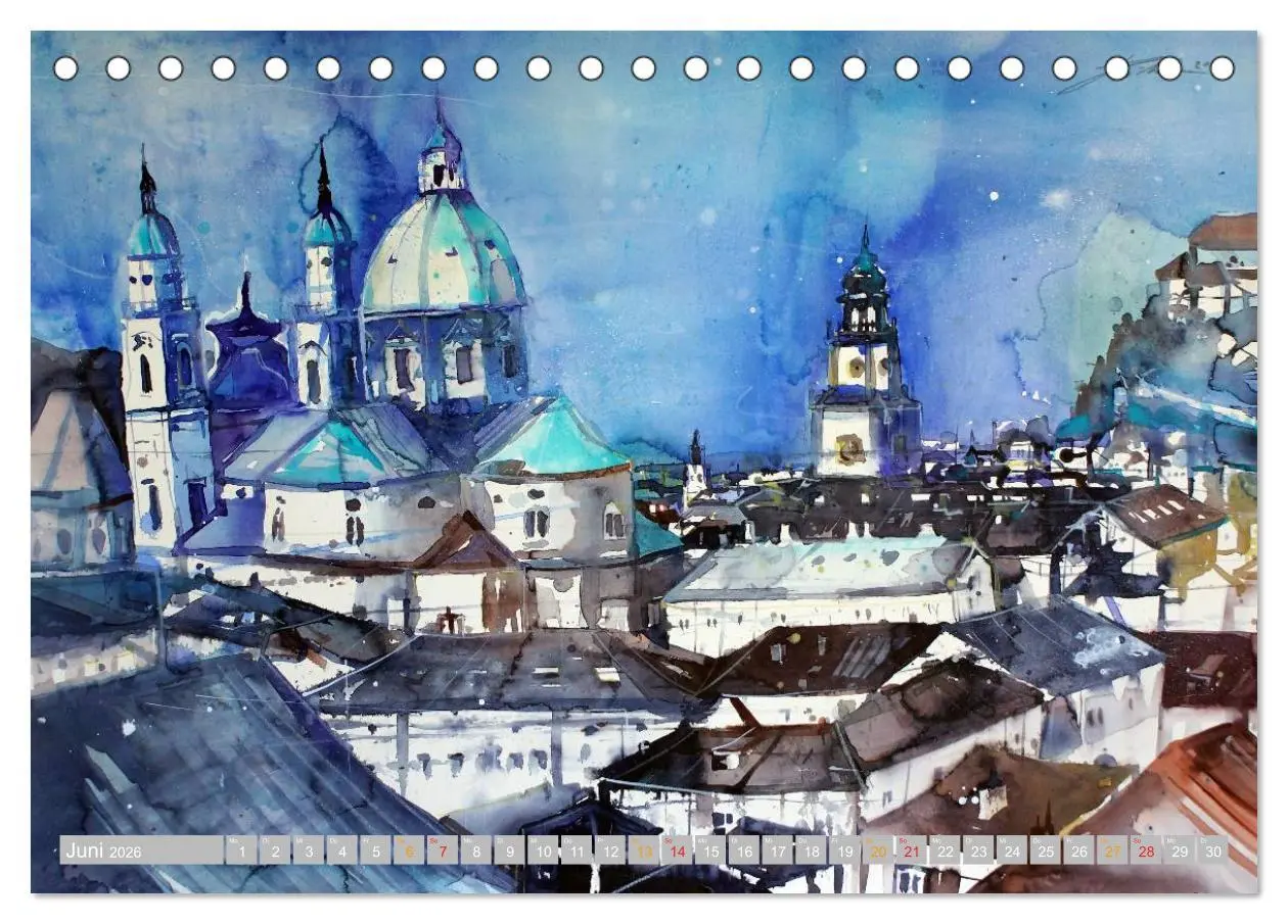 Bild: 9783516085815 | Aquarelle aus der Mozartstadt Salzburg (Tischkalender 2026 DIN A5...