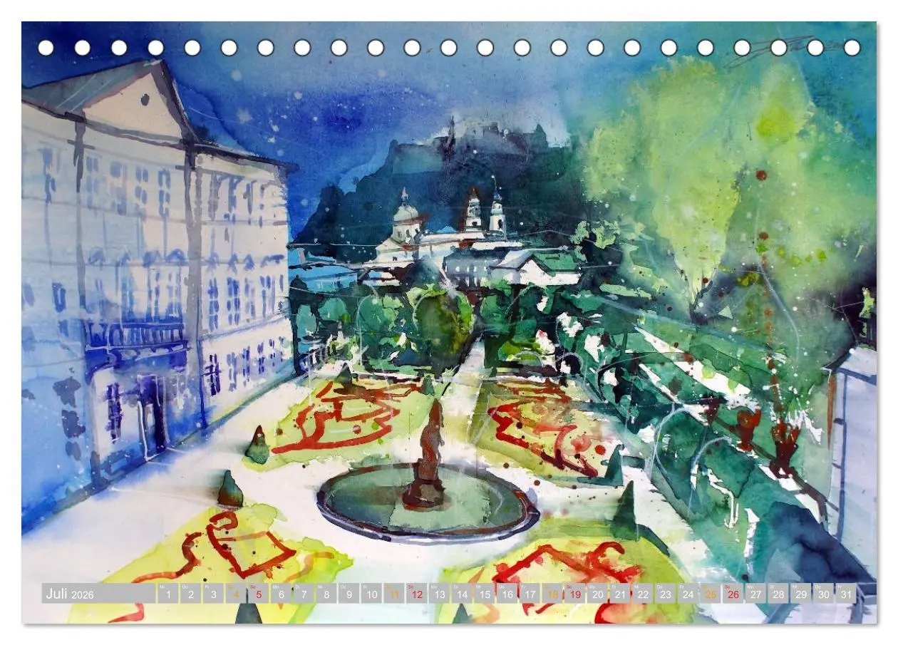 Bild: 9783516085815 | Aquarelle aus der Mozartstadt Salzburg (Tischkalender 2026 DIN A5...