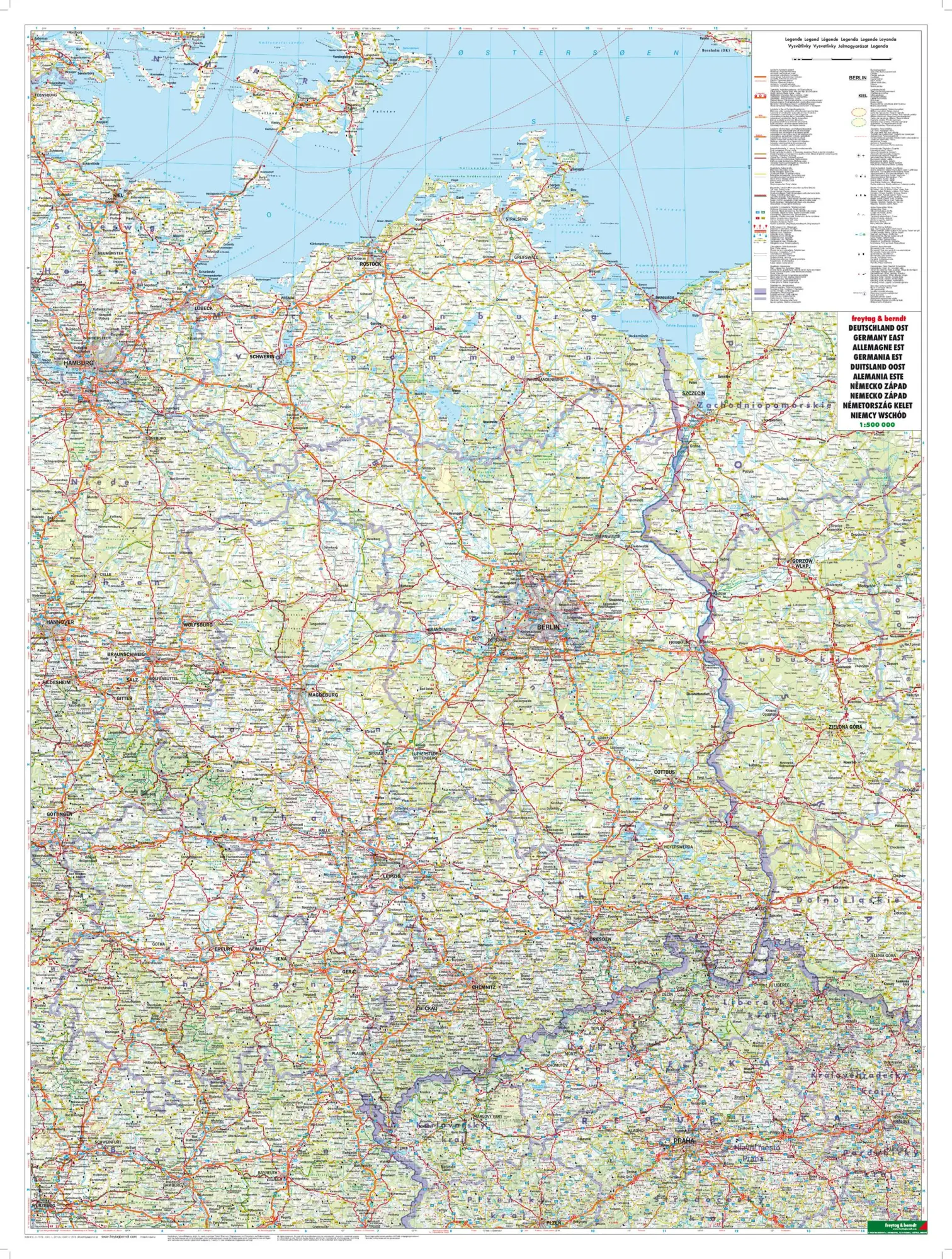 Bild: 9783707915815 | Deutschland Ost 1 : 500 000 Autokarte | (Land-)Karte | Deutsch | 2015