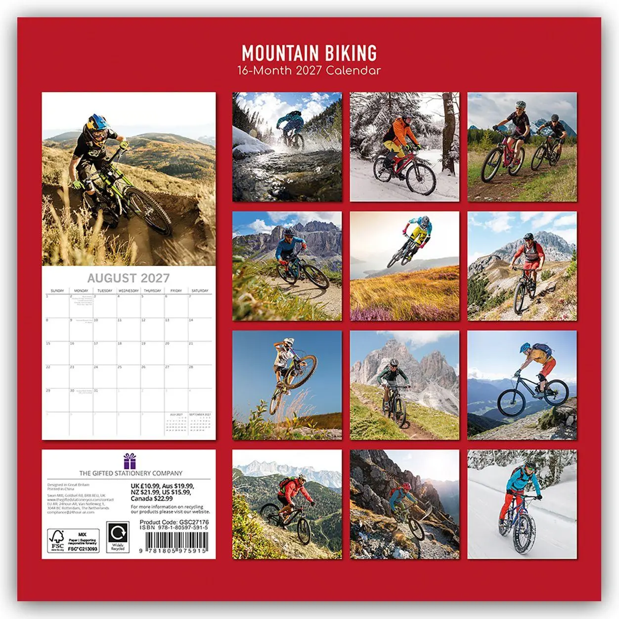 Rückseite: 9781805975915 | Mountain Biking - Mountainbiken 2027 - 16-Monatskalender | Ltd | 28 S.
