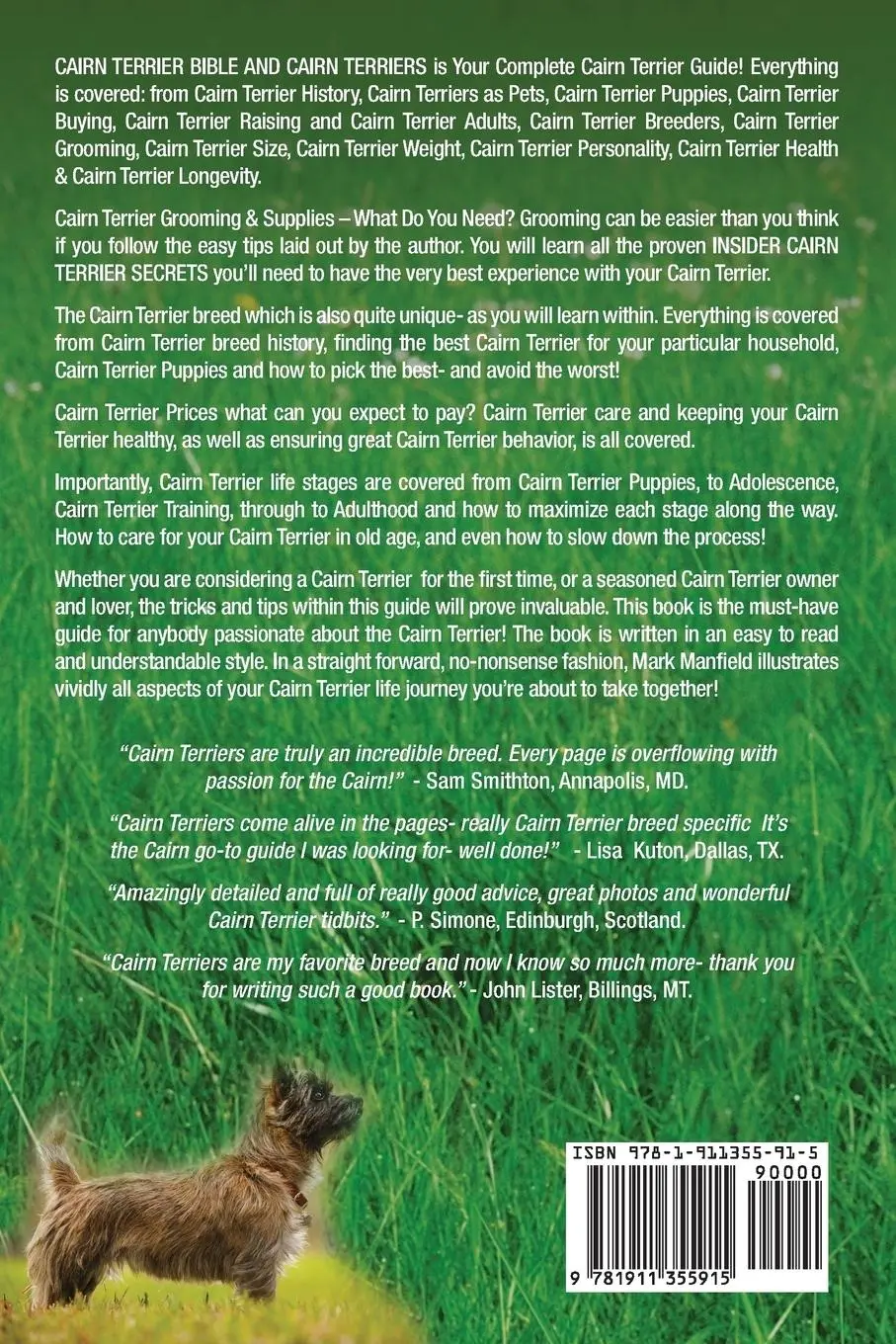 Rückseite: 9781911355915 | Cairn Terrier Bible And Cairn Terriers | Mark Manfield | Taschenbuch