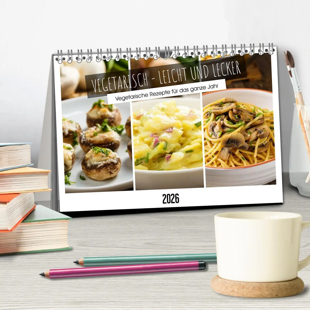 Bild: 9783457295915 | Vegetarisch - leicht und lecker (Tischkalender 2026 DIN A5 quer),...