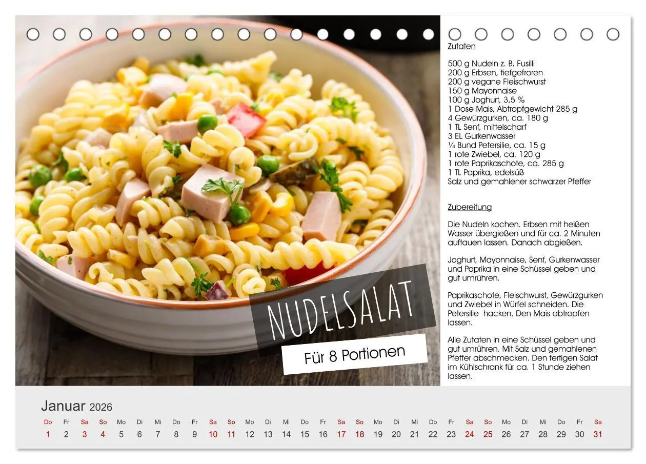 Bild: 9783457295915 | Vegetarisch - leicht und lecker (Tischkalender 2026 DIN A5 quer),...