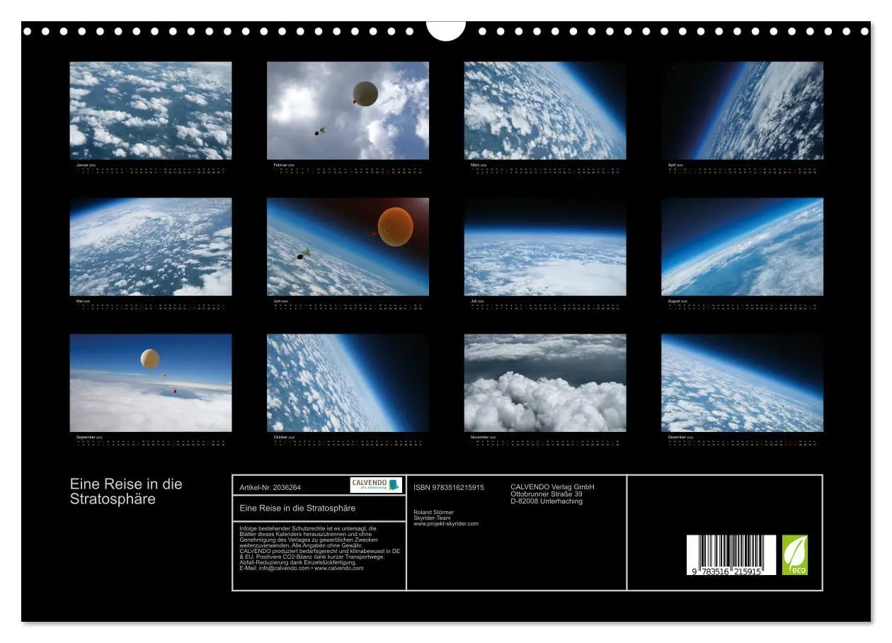 Bild: 9783516215915 | Eine Reise in die Stratosphäre (Wandkalender 2026 DIN A3 quer),...