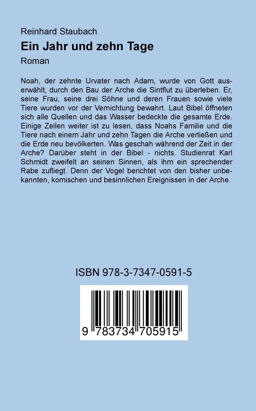 Rückseite: 9783734705915 | Ein Jahr und zehn Tage | Roman | Reinhard Staubach | Taschenbuch
