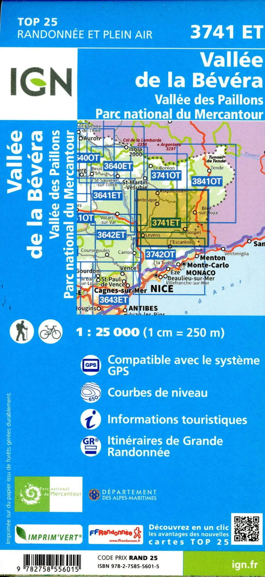 Bild: 9782758556015 | 3741ET Vallée de Bévéra | 1:25000 | (Land-)Karte | Französisch | 2024
