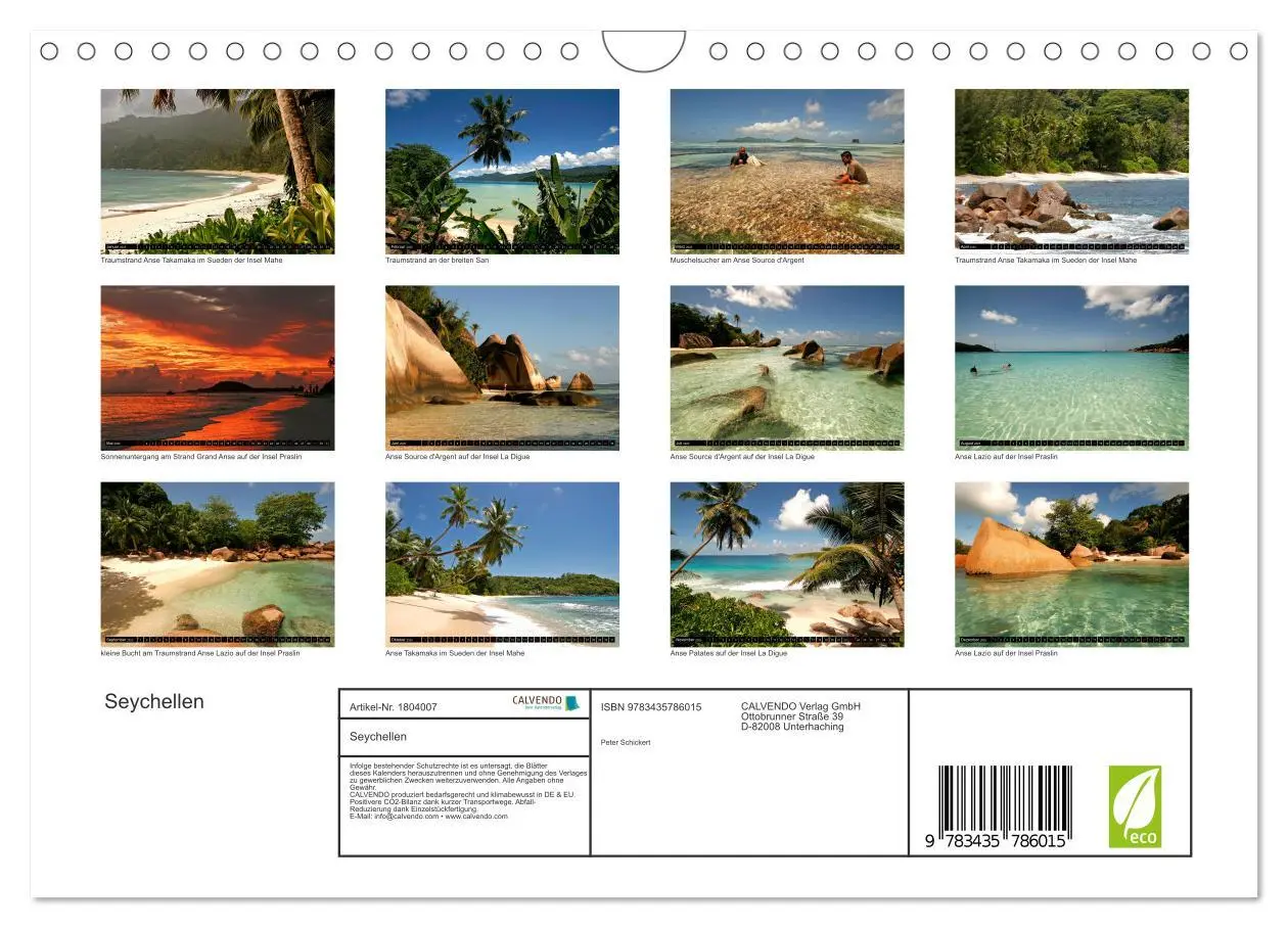 Bild: 9783435786015 | Seychellen (Wandkalender 2025 DIN A4 quer), CALVENDO Monatskalender