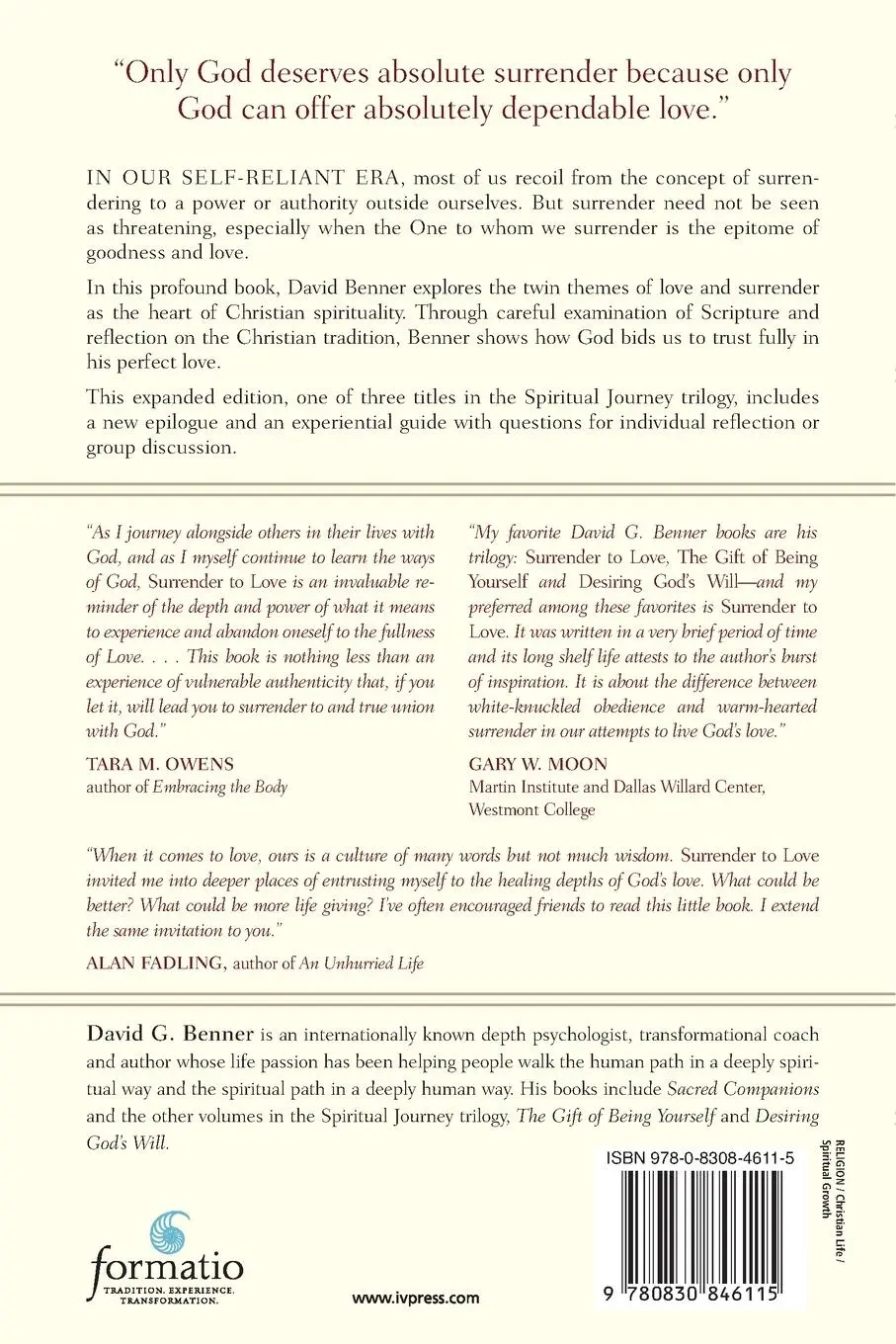 Rückseite: 9780830846115 | Surrender to Love | Discovering the Heart of Christian Spirituality