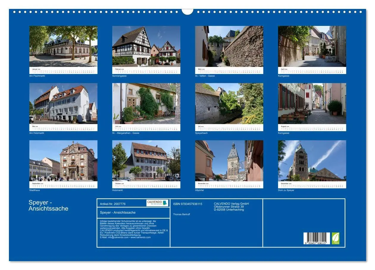 Bild: 9783457936115 | Speyer - Ansichtssache (Wandkalender 2026 DIN A2 quer), CALVENDO...