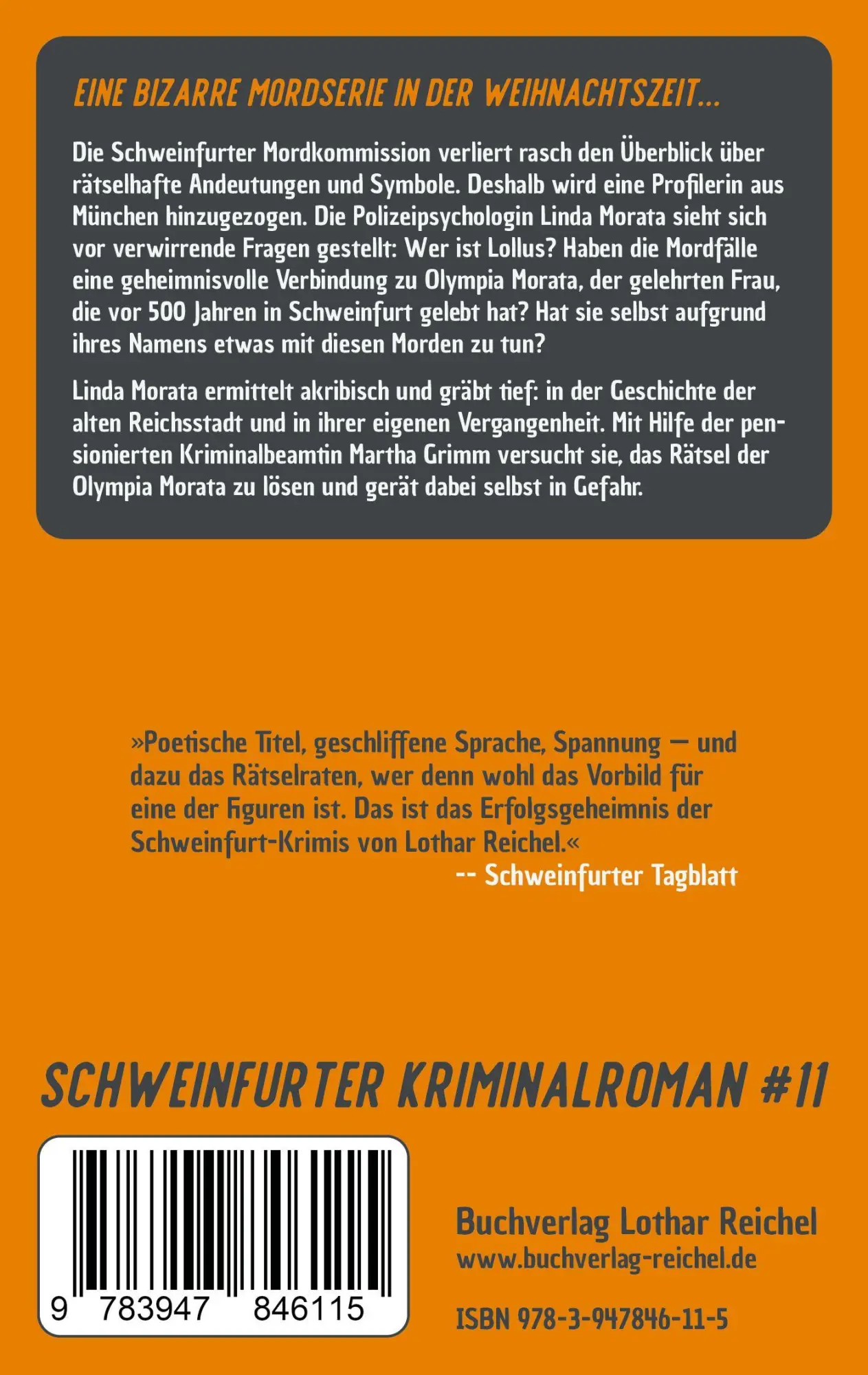 Rückseite: 9783947846115 | Die Morata-Morde | Linda Morata ermittelt | Lothar Reichel | Buch