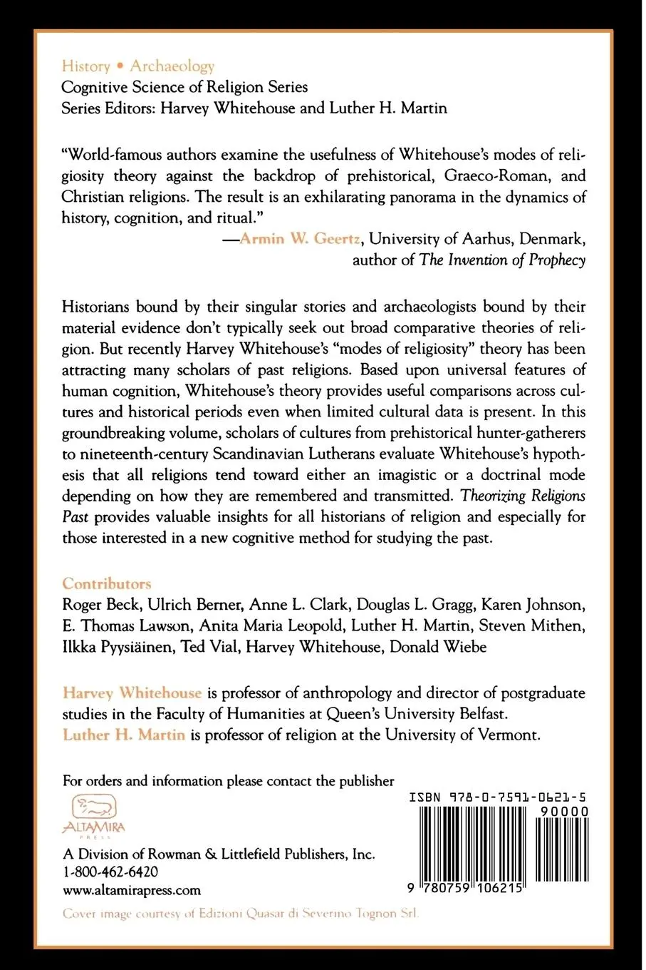 Rückseite: 9780759106215 | Theorizing Religions Past | Archaeology, History, and Cognition | Buch