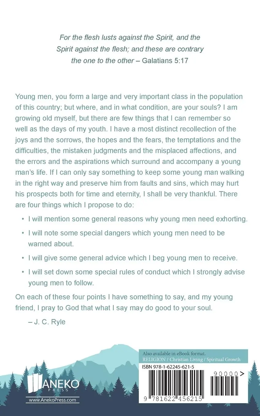 Rückseite: 9781622456215 | Straightforward Thoughts for Young Men | J. C. Ryle | Taschenbuch