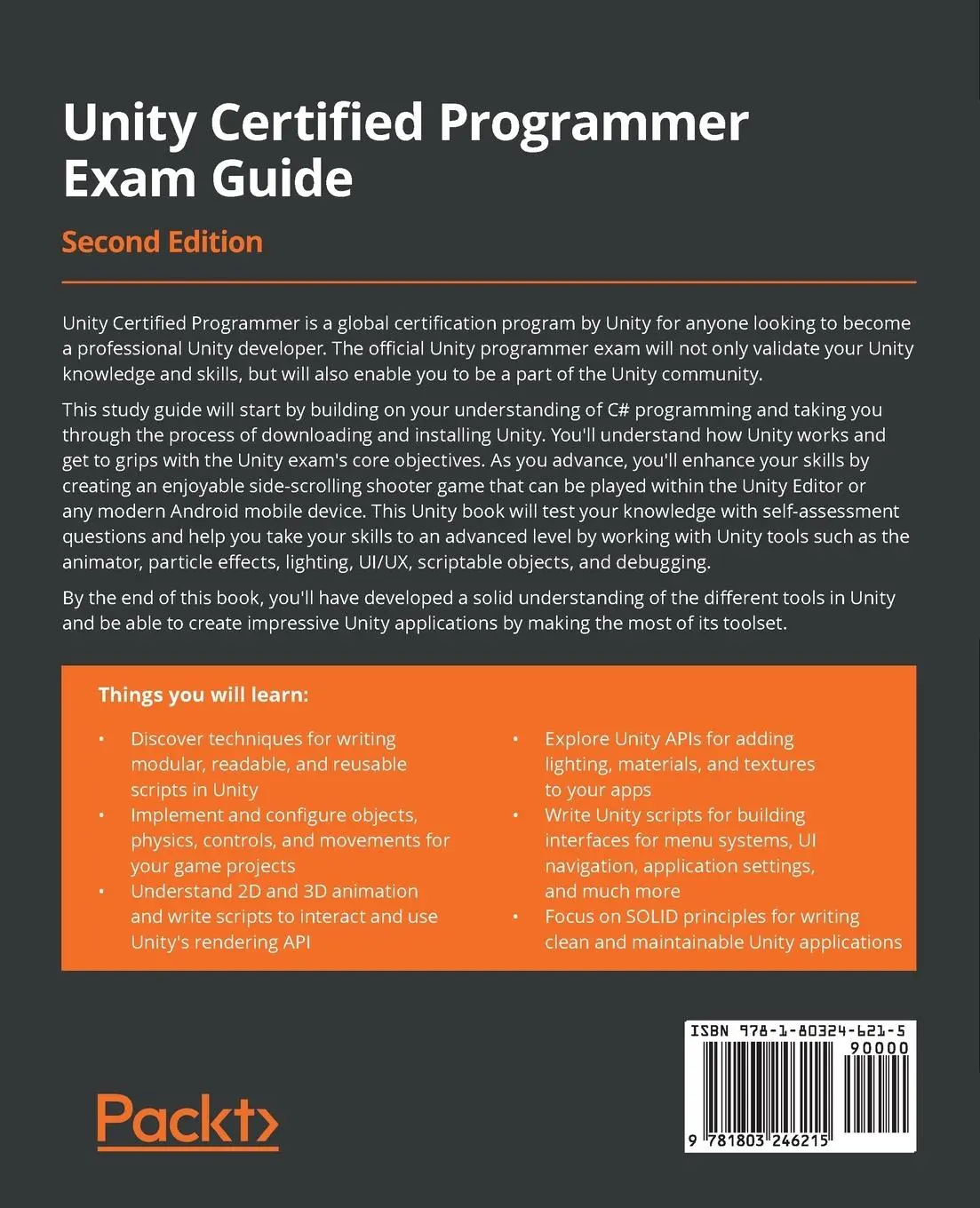 Rückseite: 9781803246215 | Unity Certified Programmer Exam Guide - Second Edition | Philip Walker