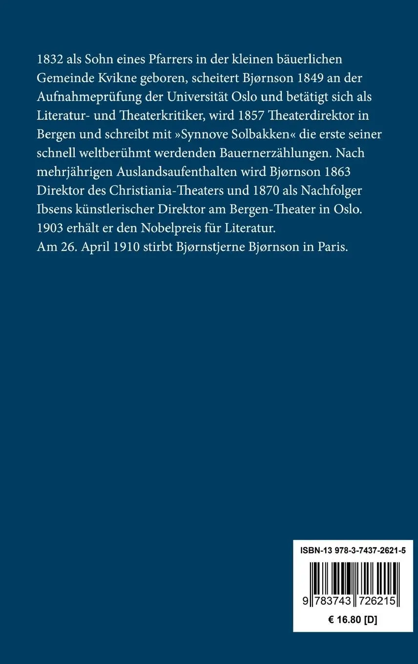 Rückseite: 9783743726215 | Ein Tag / Ivar Bye | Zwei Erzählungen | Bjørnstjerne Bjørnson | Buch