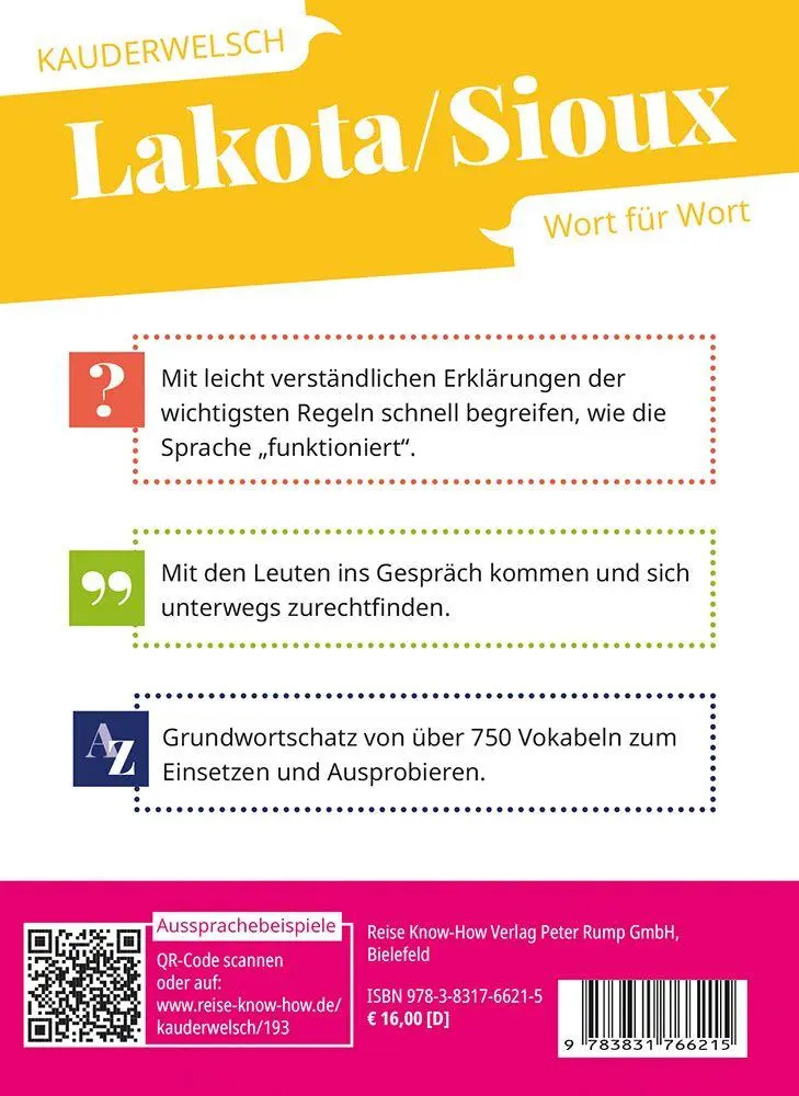 Bild: 9783831766215 | Reise Know-How Sprachführer Lakota / Sioux - Wort für Wort | Netzel