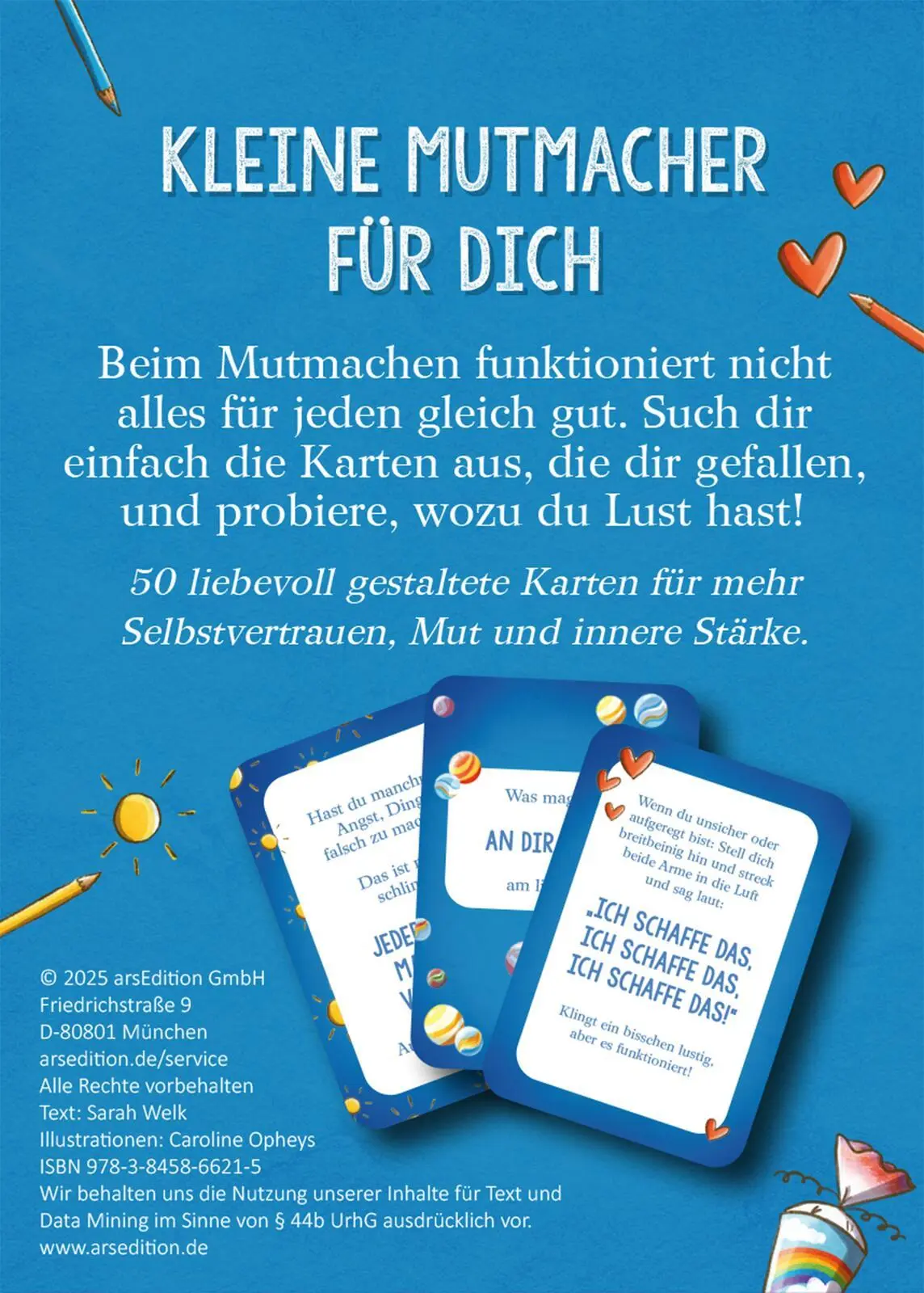 Rückseite: 9783845866215 | Mutmachkarten für die Schule | Sarah Welk | Taschenbuch | 50 S. | 2025