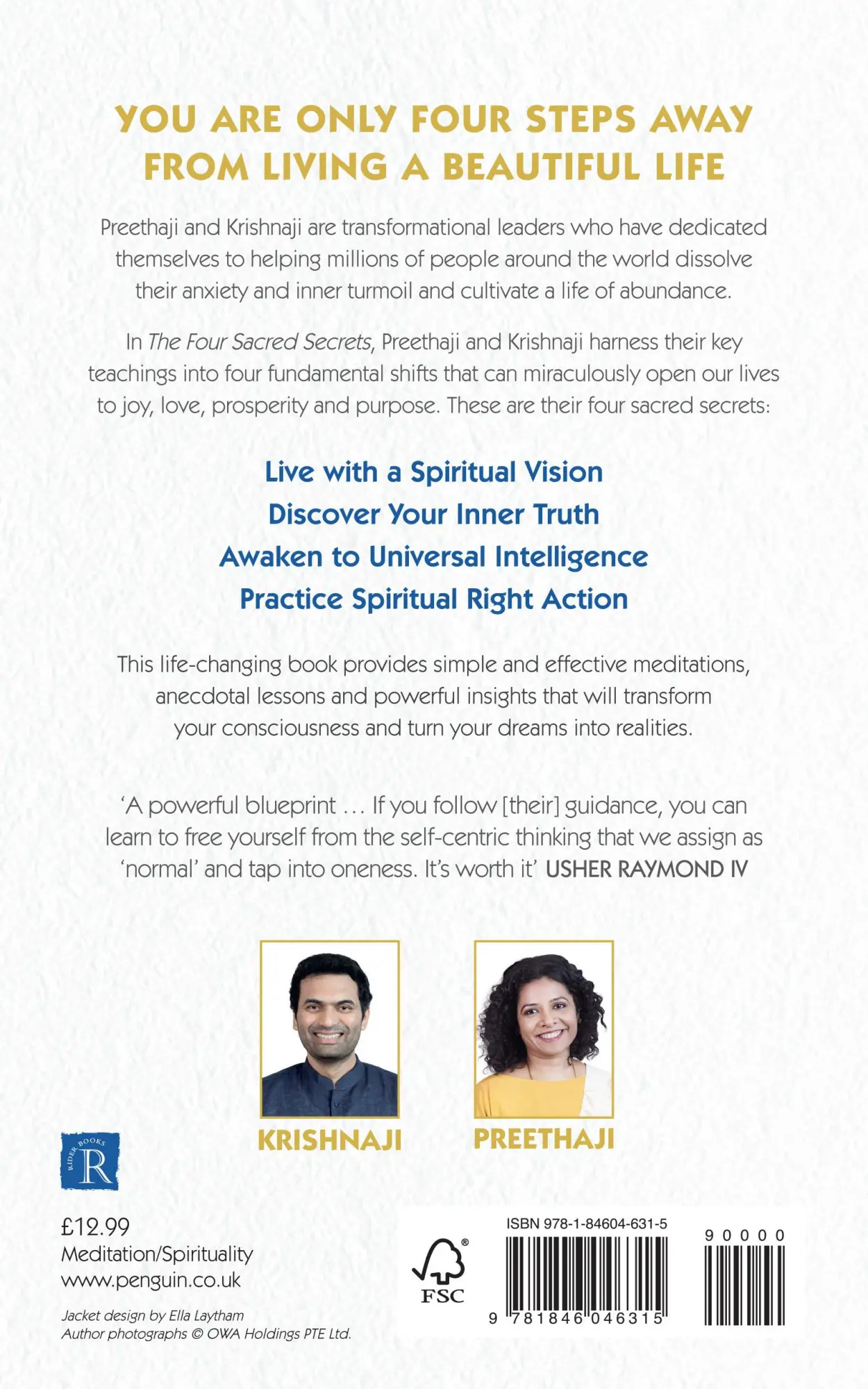 Rückseite: 9781846046315 | The Four Sacred Secrets | Krishnaji (u. a.) | Taschenbuch | Englisch