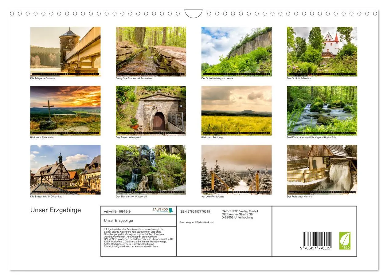 Bild: 9783457776315 | Unser Erzgebirge (Wandkalender 2026 DIN A3 quer), CALVENDO...